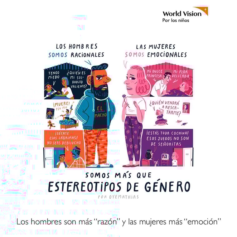 Ilustración Los hombres son más razón y las mujeres más emoción: OyeMathias