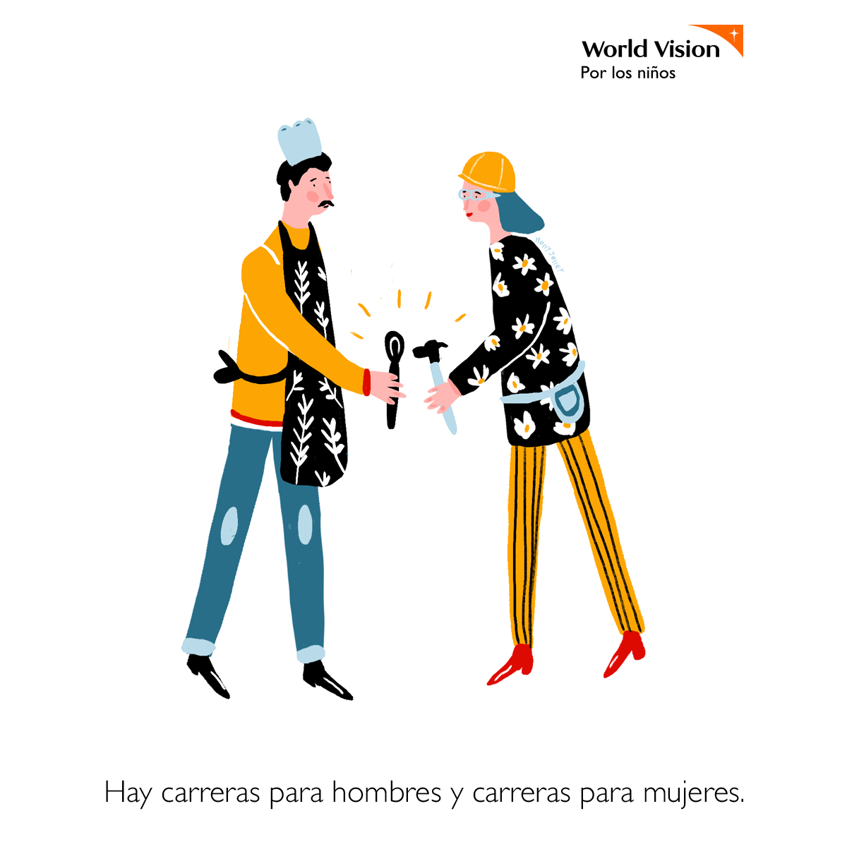 Ilustración Hay carreras para hombres y carreras para mujeres: Holly Jolley